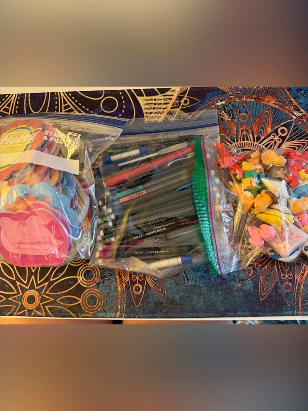 School/office supplies: stickie notes, mechanical pencils, lead, erasers oh my!